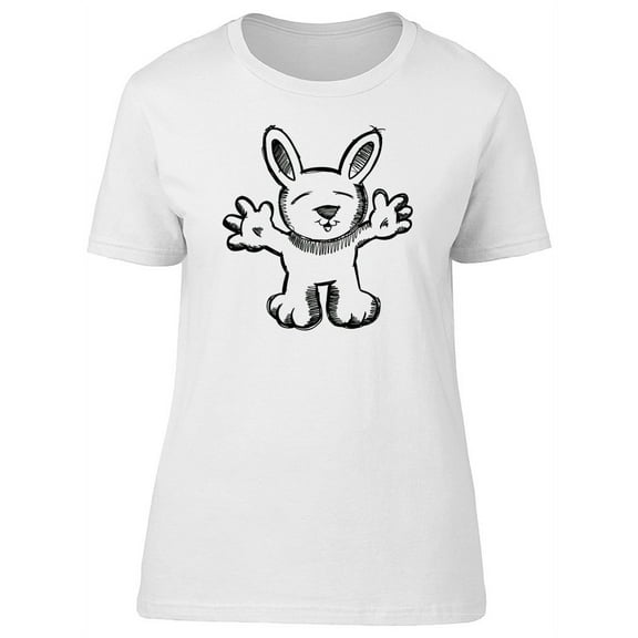 Sketch Of A Funny Rabbit T-Shirt Women -Image by Shutterstock, Female x-Large
