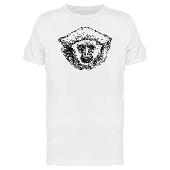 Sketch Of A Gibbon Head T-Shirt Men -Image by Shutterstock, Male x-Large