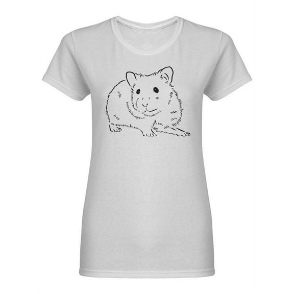 Sketch Of A Hamster. Shaped T-Shirt Women -Image by Shutterstock, Female XX-Large