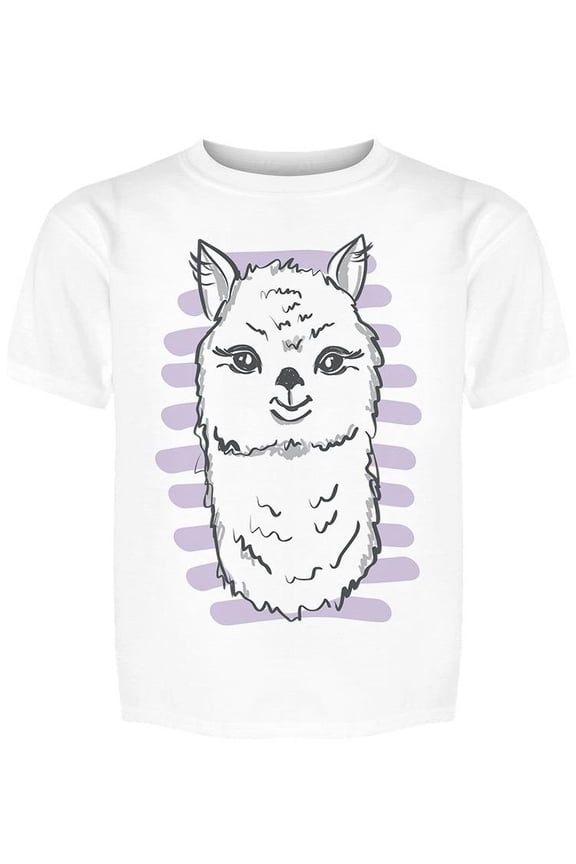 Sketch Of A Llamas Face Tee Girl's -Image by Shutterstock