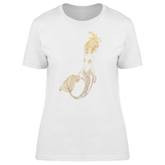 Sketch Of A Mermaid T-Shirt Women -Image by Shutterstock, Female Large