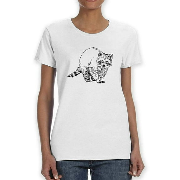 Sketch Of A Raccoon. T-Shirt Women -Image by Shutterstock, Female Medium