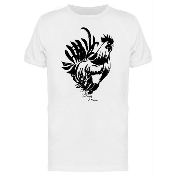 Sketch Of A Rooster In B&W T-Shirt Men -Image by Shutterstock, Male Large