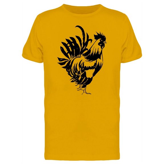 Sketch Of A Rooster In B&W T-Shirt Men -Image by Shutterstock, Male Medium