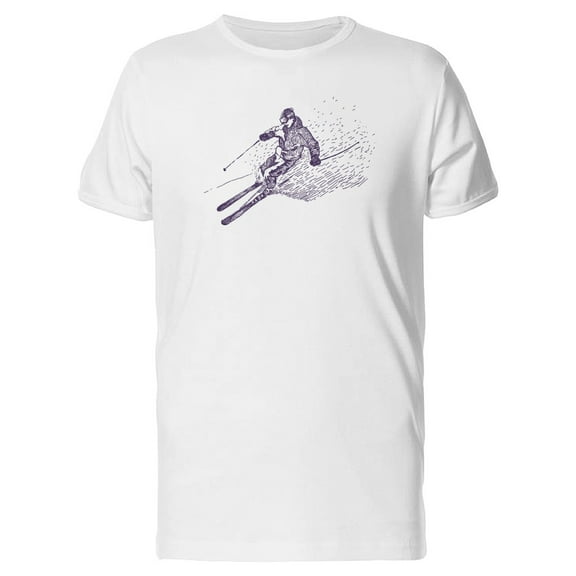 Sketch Of A Skiing Man T-Shirt Men -Image by Shutterstock, Male 4X-Large