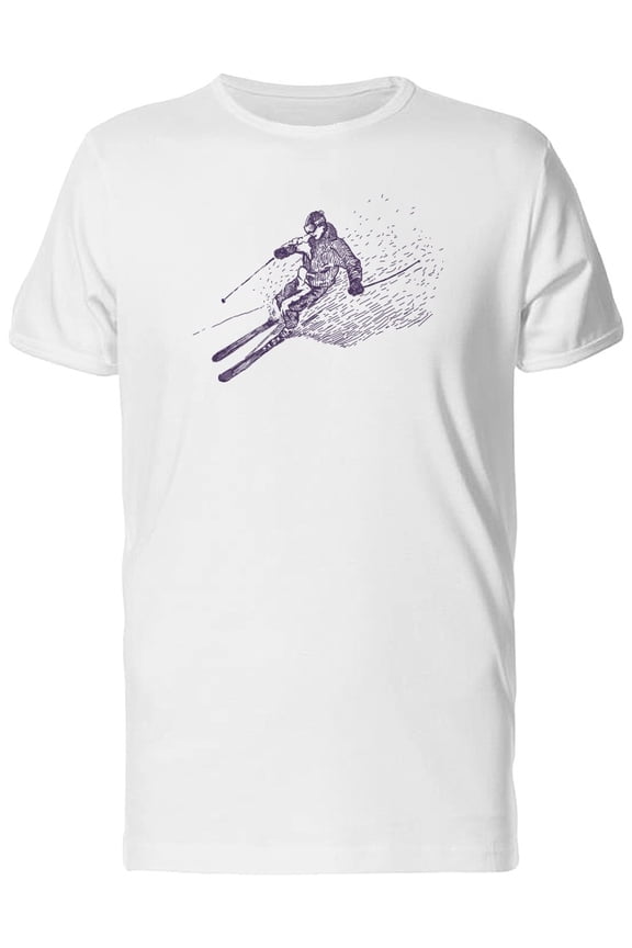 Sketch Of A Skiing Man T-Shirt Men -Image by Shutterstock, Male x-Large