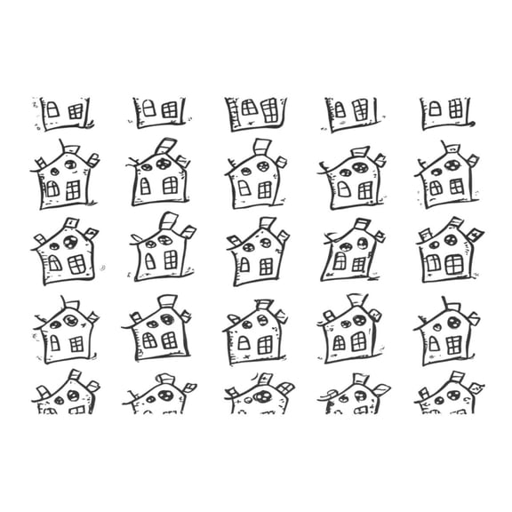 Sketch Of A Small House 12x18in Heat-Resistant Non-Slip Place Mat, Durable and Wrinkle-Resistant