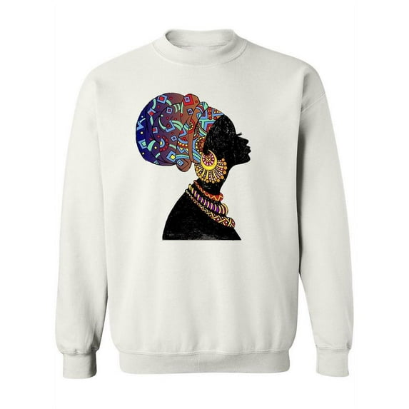 Sketch Of A Woman And A Turban Sweatshirt Women -Image by Shutterstock, Female XX-Large