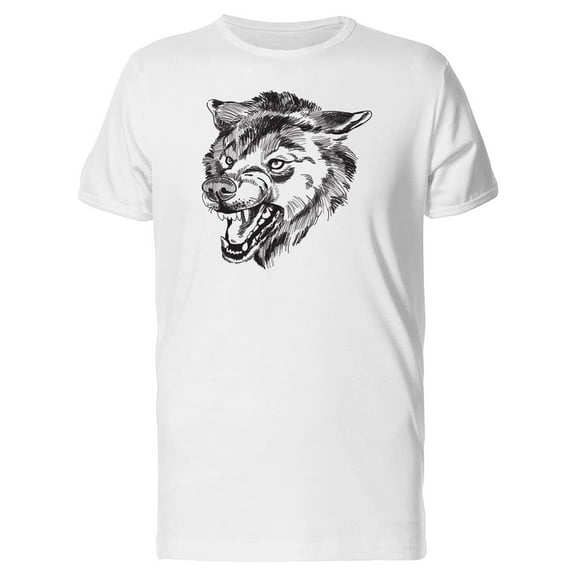 Sketch Of An Angry Wolf Tee Men's -Image by Shutterstock