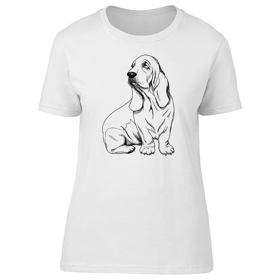 Sketch Of Basset Hound T-Shirt Men -Image by Shutterstock, Male 4X-Large