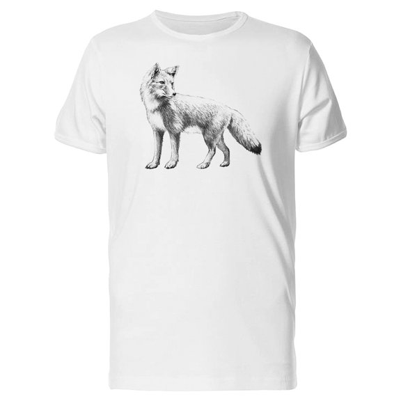 Sketch Of Bushy Tail Fox Tee Men's -Image by Shutterstock