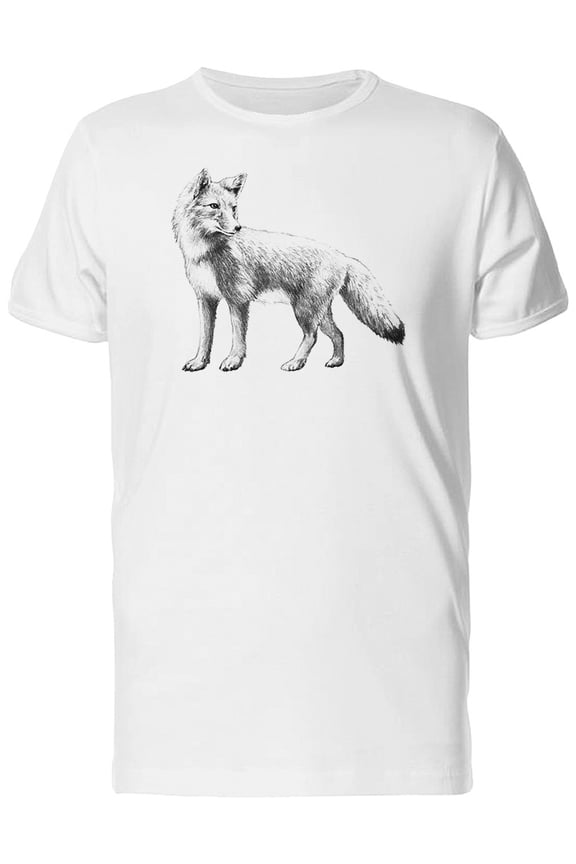 Sketch Of Bushy Tail Fox Tee Men's -Image by Shutterstock