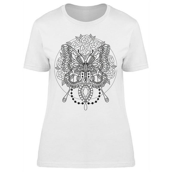 Sketch Of Butterfly Graphic T-Shirt Women -Image by Shutterstock, Female Small