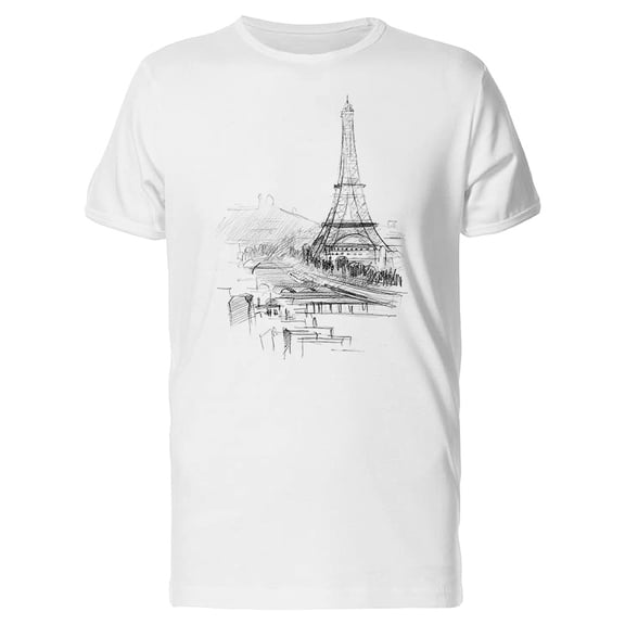 Sketch Of Eiffel Tower Tee Men's -Image by Shutterstock
