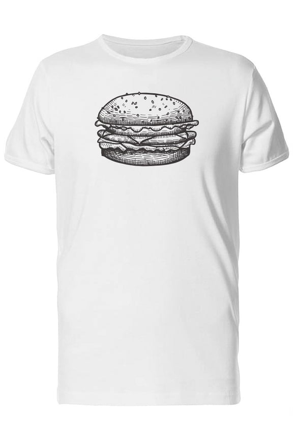 Sketch Of Fast Food Burger T-Shirt Men -Image by Shutterstock, Male Small
