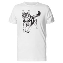 Sketch Of German Shepherd Puppy T-Shirt Men -Image by Shutterstock, Male x-Large