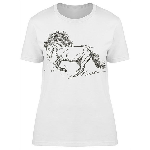 Sketch Of Leaping Horse T-Shirt Women -Image by Shutterstock, Female XX-Large