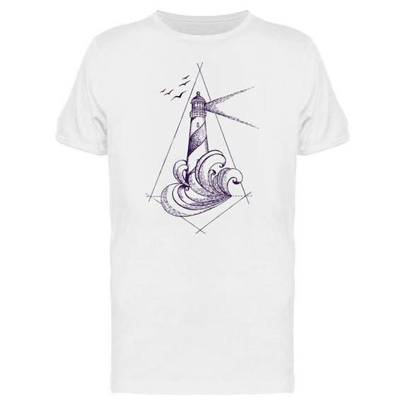 Sketch Of Lighthouse T-Shirt Men -Image by Shutterstock, Male XX-Large