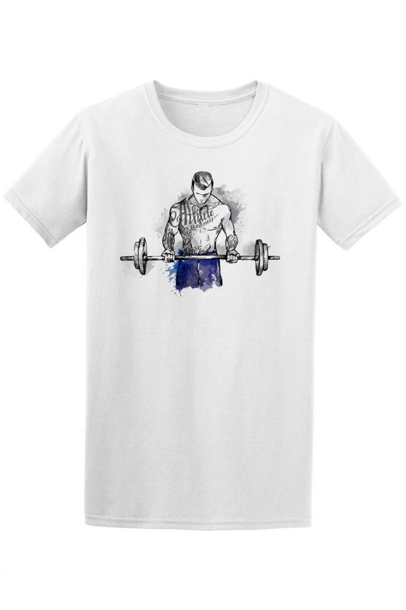 Sketch Of Man With Barbell Sport T-Shirt Men -Image by Shutterstock, Male Small