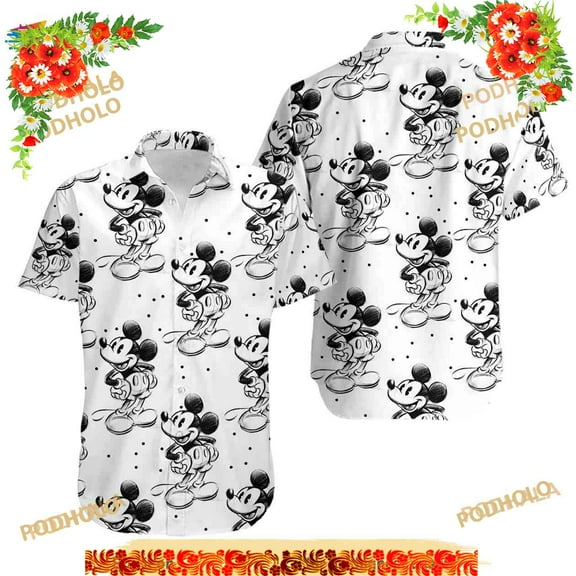 Sketch Of Mickey Mouse Disney Hawaiian Shirt