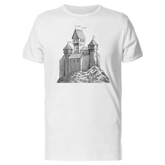 Sketch Of Old Castle T-Shirt Men -Image by Shutterstock, Male Medium