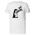 thumbnail image 1 of Sketch Of Penguin Bartender T-Shirt Men -Image by Shutterstock, Male 3X-Large, 1 of 2