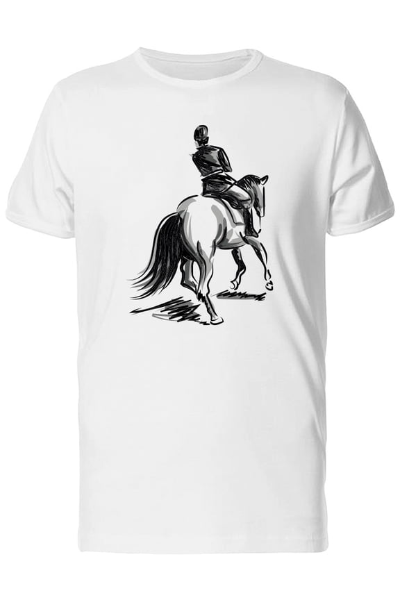 Sketch Of Rider Horseback T-Shirt Men -Image by Shutterstock, Male XX-Large