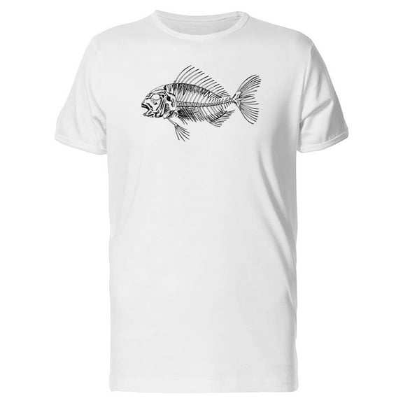 Sketch Of Skeleton Fish T-Shirt Men -Image by Shutterstock, Male 4X-Large