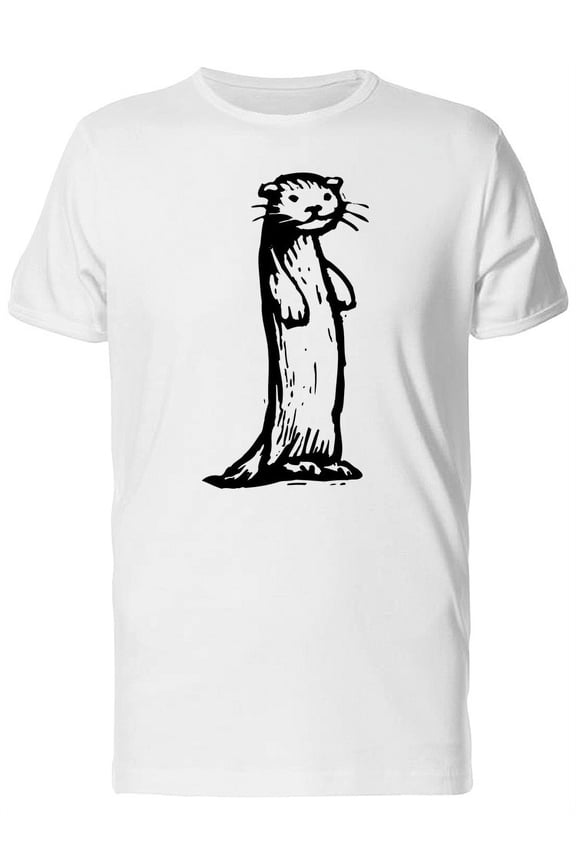 Sketch Of Standing Otter T-Shirt Men -Image by Shutterstock, Male Large