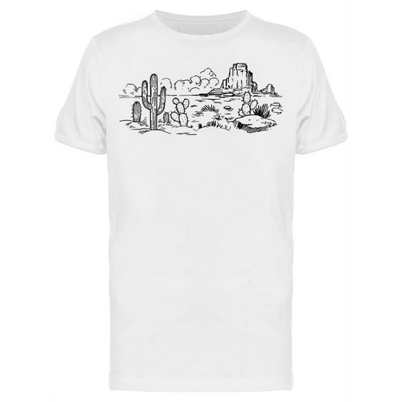 Sketch Of The Desert Art T-Shirt Men -Image by Shutterstock, Male Large
