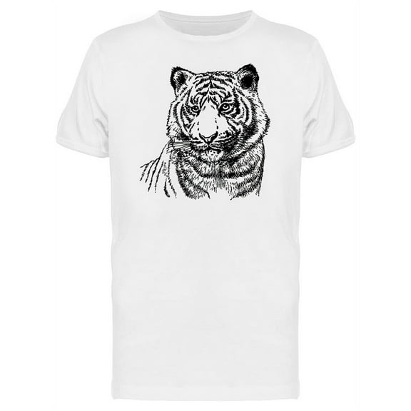 Sketch Of Tiger Portrait T-Shirt Men -Image by Shutterstock, Male Small