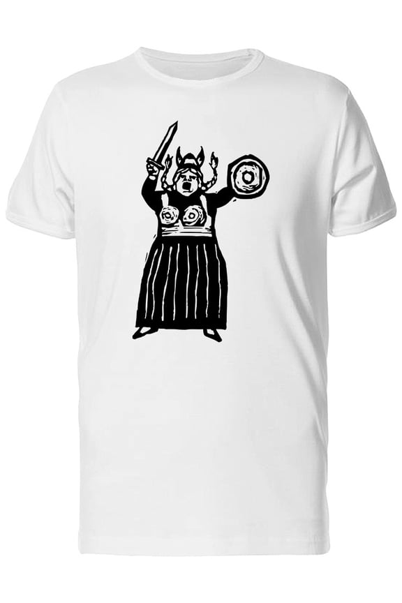 Sketch Of Woman Viking T-Shirt Men -Image by Shutterstock, Male x-Large
