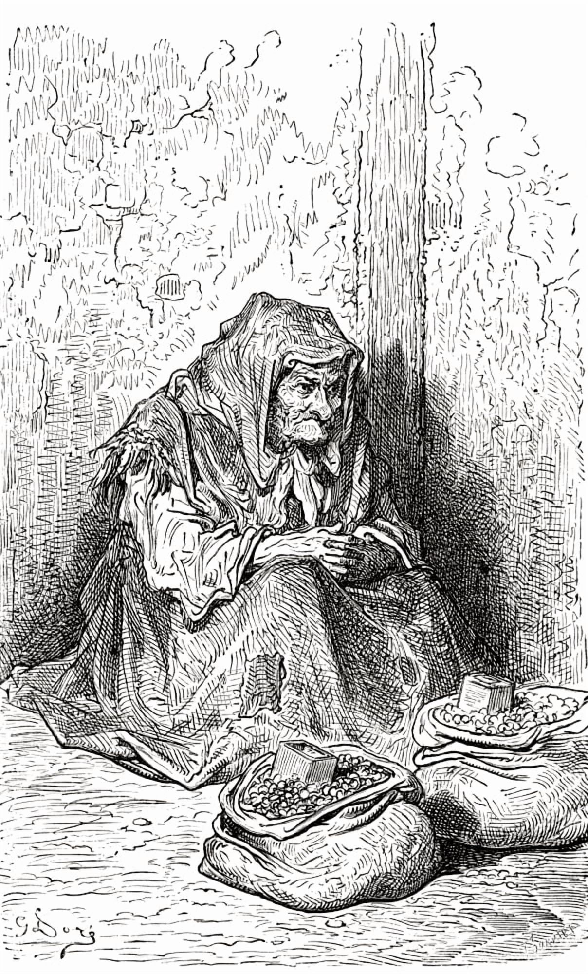 After A Sketch Of An Old Spanish Woman By Gustave Dore From Life And Reminiscences Of Gustave Dore Published 1885 Canvas Art - Ken Welsh Design Pics (11 x 18)