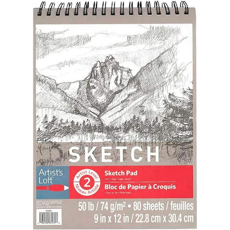 BAZIC Sketch Pad 30 Sheets 9 X 12 Top Spiral Sketchbook Drawing