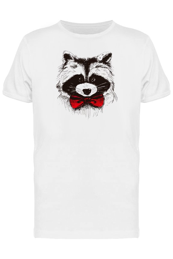 Sketch Raccoon's Head And Tie T-Shirt Men -Image by Shutterstock, Male 4X-Large