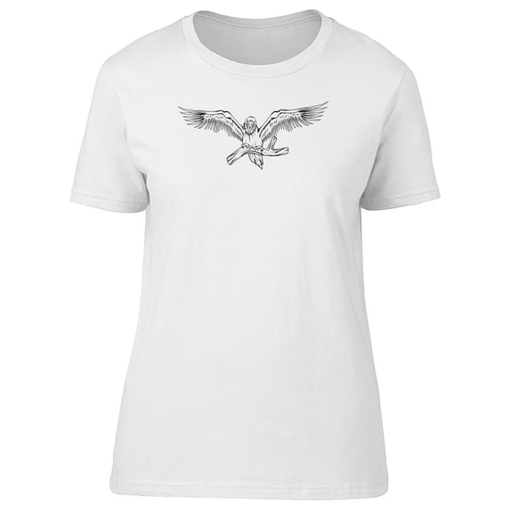 Sketch Raven With Spread Wings Tee Men's -Image by Shutterstock