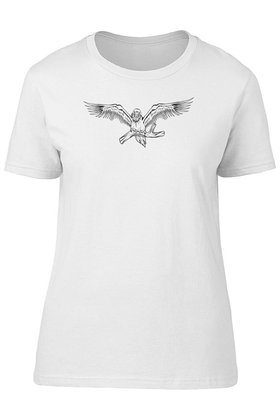 Sketch Raven With Spread Wings T-Shirt Men -Image by Shutterstock, Male x-Large