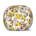 thumbnail image 1 of Sketch Storage Toy Bag Chair, Paint Splashes Flowers Bees and Honey Jars, Stuffed Animal Organizer Washable Bag, Small Size, White Mustard Ginger, by Ambesonne, 1 of 3