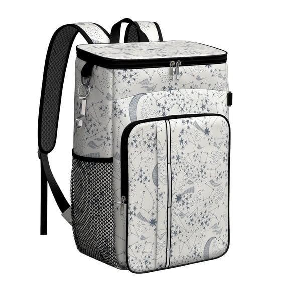 Sketch Style Cooler Backpack - 20L Leak-Proof Picnic & Beach Backpack with Funny Character Prints, Multiple Pockets for Organized Storage