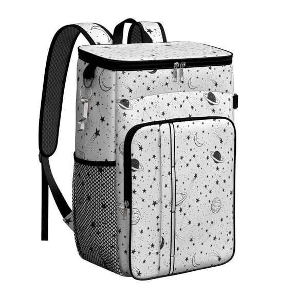 Sketch Style Cooler Backpack - 20L Leak-Proof Picnic & Beach Backpack with Funny Character Prints, Multiple Pockets for Organized Storage