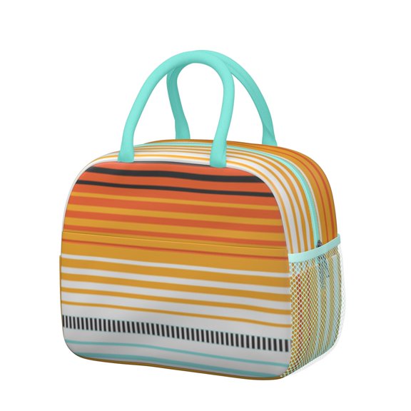 Sketch Style Lunch Tote for Women, Artistic Boho Reusable Cooler Bag with Rustic Home Decor Vibes for Work or Weekend Use