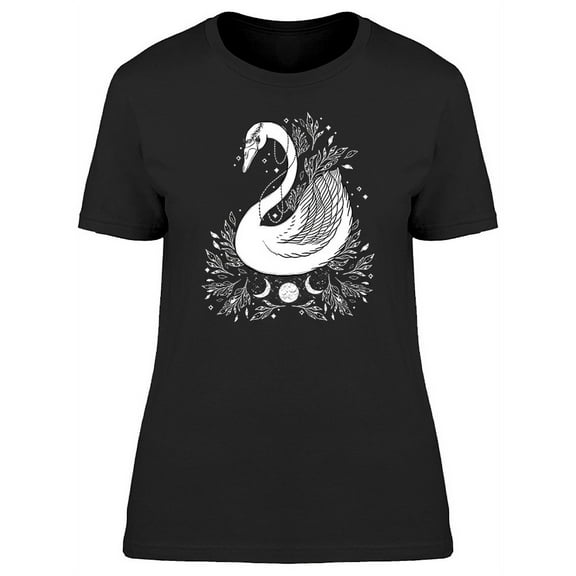 Sketch Swan Moon T-Shirt Women -Image by Shutterstock, Female Large
