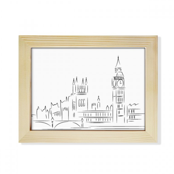 Sketch UK Landmark Flag Mark Illustration Desktop Photo Frame Picture Art Decoration Painting 6x8 inch