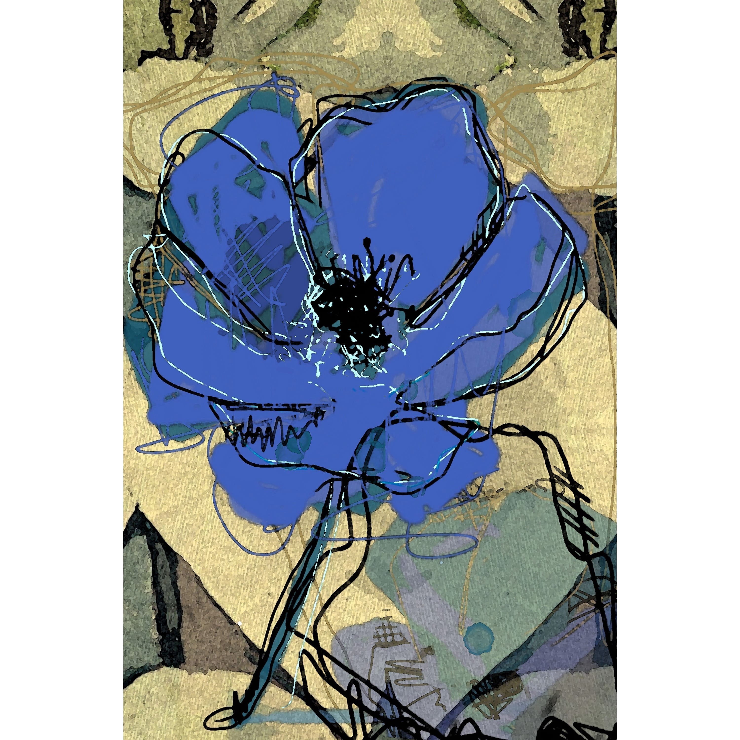 Sketch Ultramarine Painting Print on Wrapped Canvas