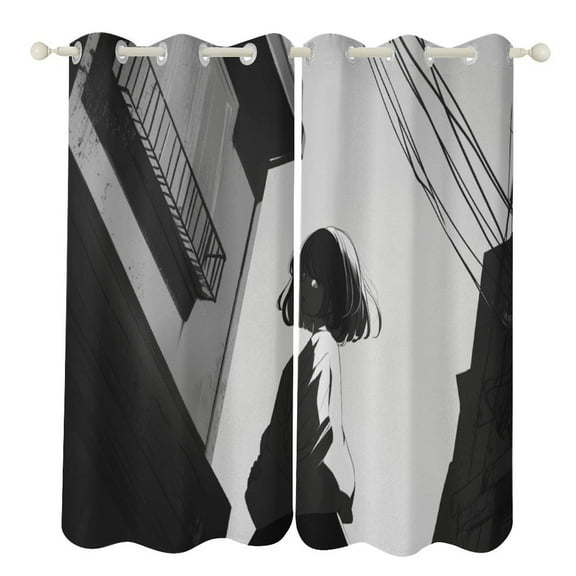 Sketch Window Curtain Panels Grommet Blackout Curtains Blackout Curtains for Living Room