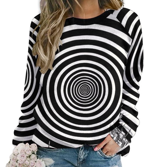 Sketch Womens Casual Crewneck Sweatshirt Long Sleeve Tops Cute Pullover Loose Fit