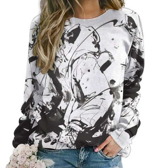 Sketch Womens Oversized Sweatshirts Hoodies Crewneck Casual Tops Comfy FallWinter Clothes 2024