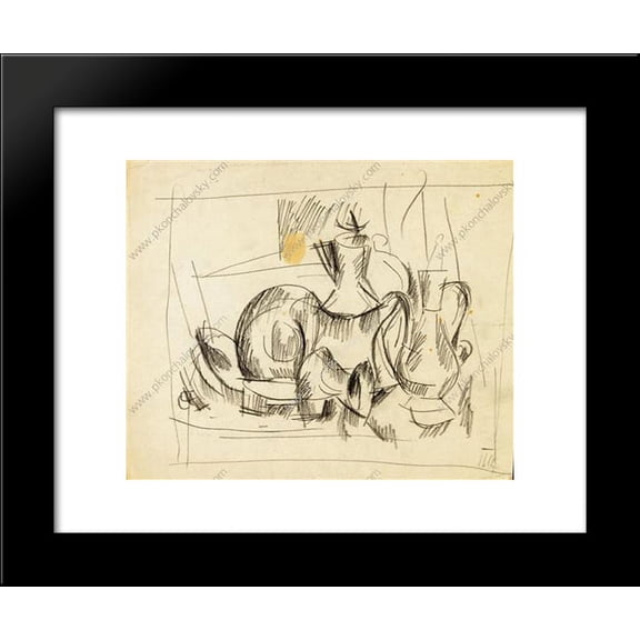 Sketch a still life with copper jugs 20x24 Framed Art Print by Pyotr Konchalovsky
