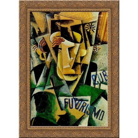 Sketch for portrait 20x24 Gold Ornate Wood Framed Canvas Art by Popova, Lyubov