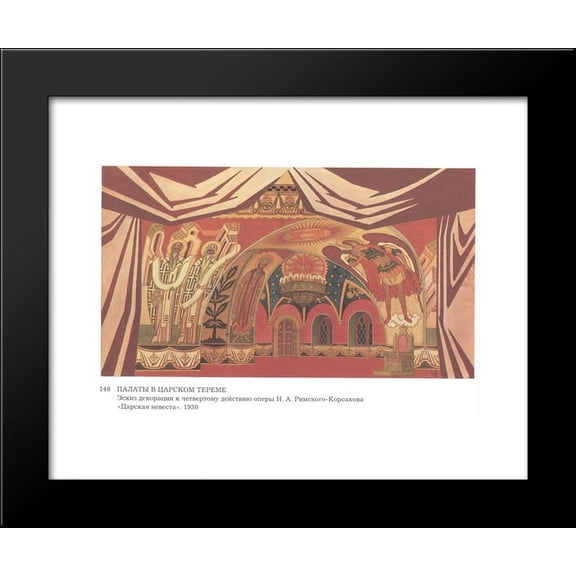 Sketch for the opera The Tsar's Bride by Nikolai Rimsky-Korsakov 20x24 Framed Art Print by Ivan Bilibin